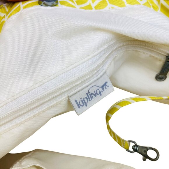 Kipling Yellow Herringbone Bag Crossbody or Shoulder Multiple Compartments - Picture 5 of 14